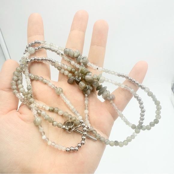 Kinsley Armelle Elegant Smoky Quartz Gemstone Beaded Wrap Necklace Bracelet - Picture 8 of 8